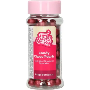 Cukrovinka FunCakes Candy Choco Pearls – perly velké bordeaux 70 g