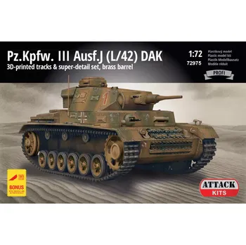 Plastikový model Attack Hobby Kits 1/72 Pz.Kpfw. III Ausf.J (L/42) DAK (PROFI)