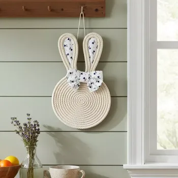 Velikonoční dekorace Zajíček s modrými tulipánky (velikonoční dekorace)