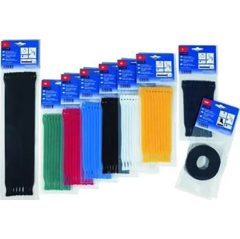 Stahovací páska Kabelová spona na suchý zip 130-00020 TEXTIE 5M-PA66/PP-BK 5m 12,5 mm Černá PA (smyčka), PP (hák) HellermannTyton