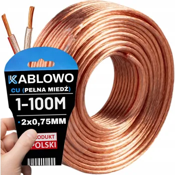 elektrický kabel KABEL DVOUŽILOVÝ AUDIO HQ OFC CU 2x0,75MM KABLOWO 1M METR