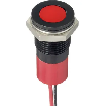APEM Q14F3CXXR12E indikační LED červená Frush 10 mcd