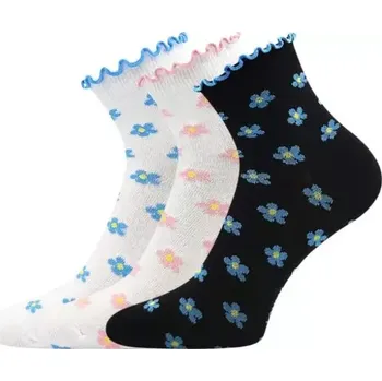 Dívčí oblečení LONKA Ponožky dívčí SOPHINKA s ozdobným lemem MIX s kytičkami (3 páry) 30-34 125927
