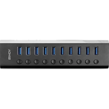 USB hub LINDY 43370 USB Hub 10 portů USB-A USB&nbsp;3.0 5 GBit/s černá 43370