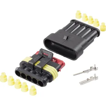 Elektrický konektor TE Connectivity AMP-Superseal 1.5mm Series sada konektorů Superseal 5, rozteč 6 mm, 30S006, 1 sada