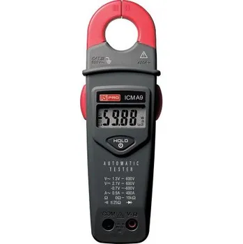 Multimetr Klešťový měřicí přístroj 400A ac 600V ac 600V dc 2kΩ CAT II 1000 V, CAT III 600 V LCD RS PRO ICMA9