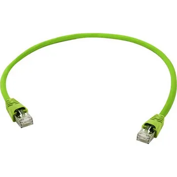 Datový kabel Telegärtner 100008993 RJ45 síťové kabely, propojovací kabely CAT 6A S/FTP 10.00 m zelená samozhášecí, s ochranou, párové stínění, dvoužilový stíněný, UL