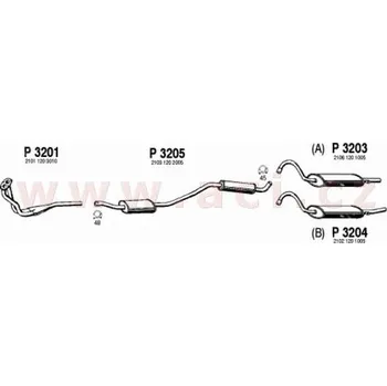 Přední díl výfuku přední díl výfuku TYLL (V P3201T) (V P3201T)