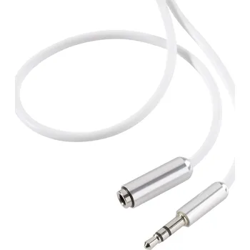 Audio kabel SpeaKa Professional SP-7870516 jack audio prodlužovací kabel [1x jack zástrčka 3,5 mm - 1x jack zásuvka 3,5 mm] 0.50 m bílá SuperSoft opletení