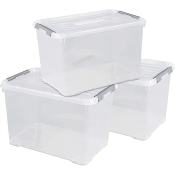 Úložný box Curver 240682 plastový box , HANDY, uzavřený, stohovatelné, (š x v x h) 400 x 390 x 600 mm, transparentní, 3 ks