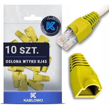 10X GUMOVÁ OCHRANA KONEKTORU SÍŤOVÉHO KABELU RJ45 ŽLUTÁ
