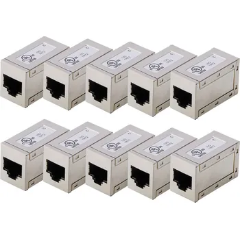 Síťový konektor Digitus AT-AG-8-8-C6S-10 pouzdro spojky RJ45 Počet pólů 8 stříbrná 10 ks