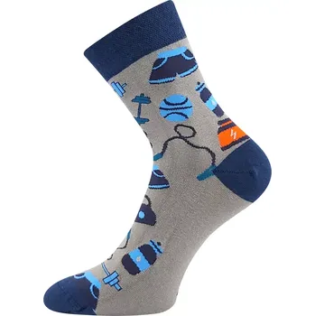 Dámské ponožky LONKA Ponožky společenské vtipné DEVIVE s obrázky GYM (3 páry) 43-46 125108