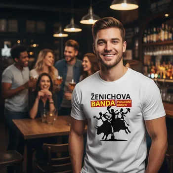 Pánské tričko STRIKER Tričko na rozlučku se svobodou poslední rodeo Barva: Bílá, Velikost: XL