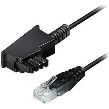 Maxtrack telefonní kabel [1x telefonní zástrčka TAE-F - 1x LAN (10/100&nbsp;MB/s)] 15 m černá