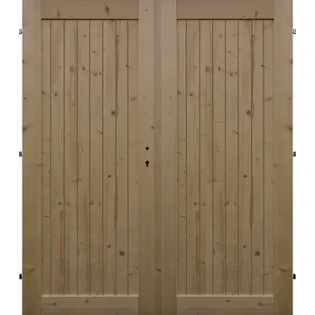 Interiérové dveře Levné univerzální dveře LU 1 V dvoukřídlé (šíře 145cm) (Masivní smrkové dveře)