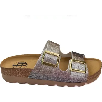 Dámské pantofle Dámské pantofle bronzově třpytivé na klínku 39