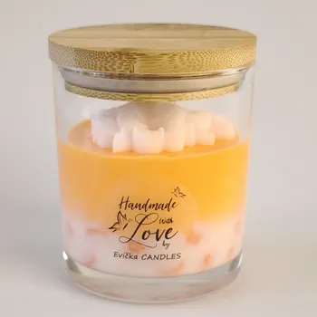 Svíčka Evička Candles Broskev vonná sójová svíčka 170g - ručně vyráběná Barva: Oranžová