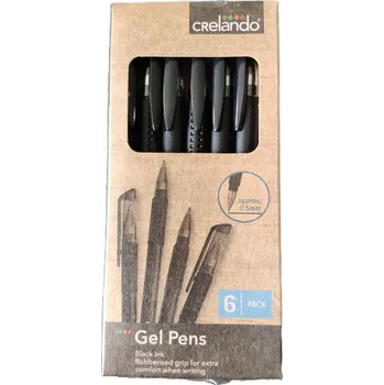 Crelando - 6 ks gelové pero 0,5 mm, černá