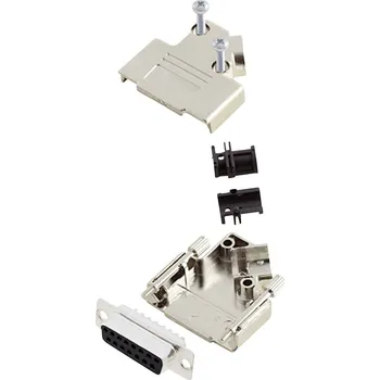 encitech D45PK-M-15-DBS-K 6355-0009-12 sada D-SUB zásuvková lišta 45 ° Pólů: 15 pájecí kalíšek 1 sada
