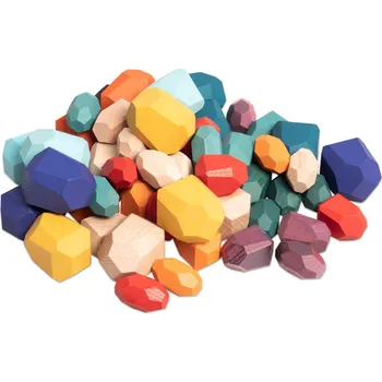 ostatní stavebnice Betzold dřevěné balanční kameny – stavební bloky ve tvaru drahokamů (18 ks)