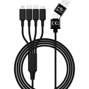 elektrický kabel Smrter Nabíjecí kabel USB USB-A zástrčka, USB-C ® zástrčka, USB-C ® zástrčka, Apple Lightning konektor, USB Micro-B zástrčka 1.20 m černá SMRTER_ELITE_C_BK