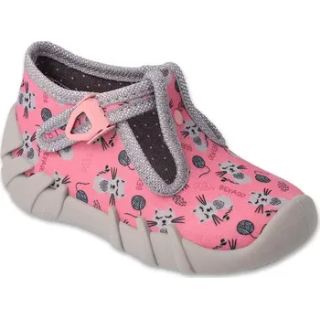 Dívčí obuv BEFADO 110N484 dívčí bačkorky růžové kočky 23 110N484_23