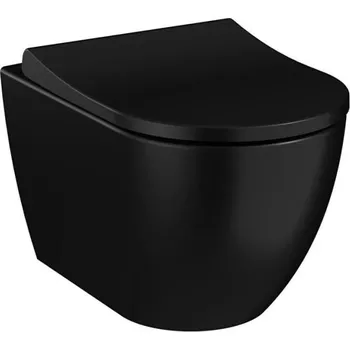 Klozet Vitra Wc s prkénkem softclose závěsné S60 černá mat zadní odpad 7510-083-6319