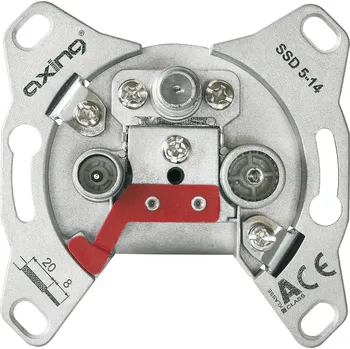 Příjem digitálního pozemního vysílání Axing SSD 5-14 anténní zásuvka TV , UKW , SAT pod omítku průchozí krabice