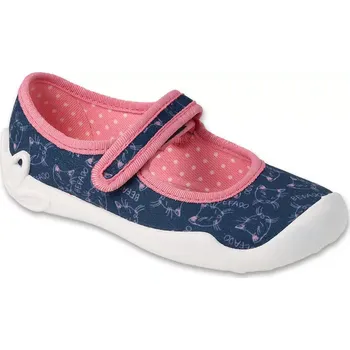 Dívčí bačkory BEFADO 114X533 dívčí balerínky modré kočky 25 114X533_25