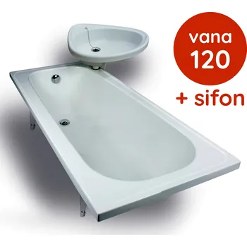 Otočné umyvadlo + vana 120 + sifon + příslušenství, pravý AKČNÍ PANELÁKOVÝ SET Vagnerplast