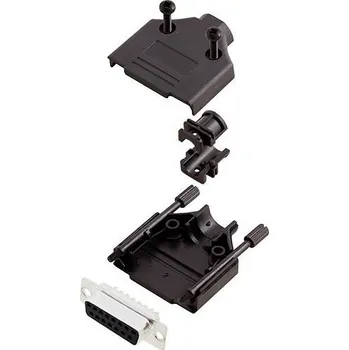 TRU COMPONENTS TCDTPKP15DMSK 7708840 sada D-SUB zásuvková lišta 180 ° Pólů: 15 pájecí kalíšek 1 ks