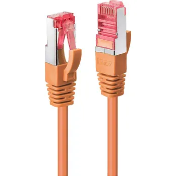 Datový kabel LINDY 47810 RJ45 síťové kabely, propojovací kabely CAT 6 S/FTP 3.00 m oranžová 1 ks