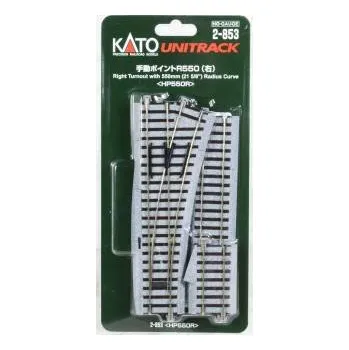 Modelová železnice H0 Kato Unitrack 2-853 výhybka, pravá 215 mm 1 ks
