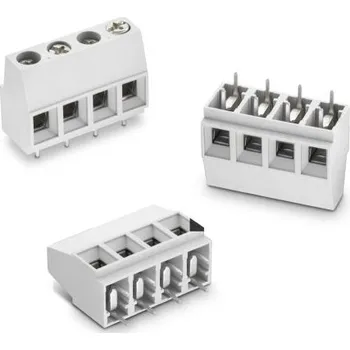 Elektrický konektor Svorkovnice PCB, řada: 2566, rozteč: 10.16mm, počet řad: 1, počet kontaktů: 4, orientace těla: Horizontální, Průchozí