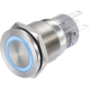 TRU COMPONENTS LAS1-AGQS-11E/B/12V, 1272972 tlačítko, 19 mm, 250 V/AC, 3 A, 1 ks