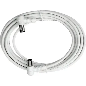 Audio kabel Axing antény kabel [1x anténní zástrčka 75 Ω - 1x anténní zásuvka 75 Ω] 10.00 m 85 dB bílá