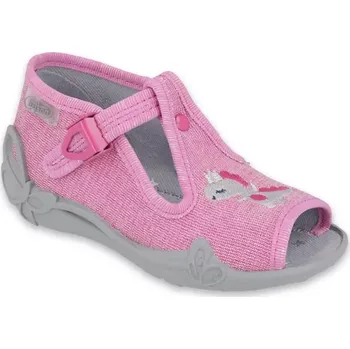 Dívčí obuv BEFADO 213P122 dívčí bačkorky růžové dino 22 213P122_22