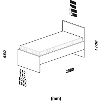 Postel Ahorn Lerici - jednolůžko Délka [cm]: 200, Šířka [cm]: 90