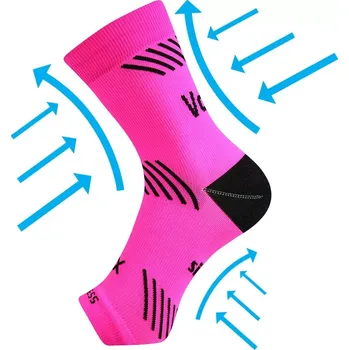 Dámské ponožky VOXX Návlek na kotník kompresní PROTECT s ionty stříbra NEON RŮŽOVÝ L-XL 112587
