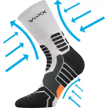 Dámské oblečení VOXX Ponožky kompresní sportovní RONIN s ionty stříbra SVĚTLE ŠEDÉ 43-46 111143