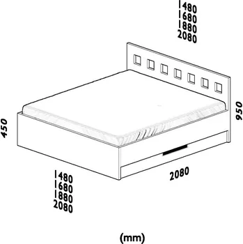 Postel Ahorn Volterra s úložným prostorem Délka [cm]: 200, Šířka [cm]: 140