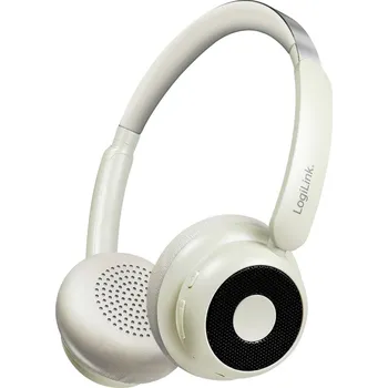 Sluchátka LogiLink BT0072S sluchátka uzavřená (Over Ear) Bluetooth® krémová