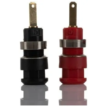 Elektrická zásuvka Banánková zásuvka, 10A, 2mm, 600V, Černá, červená, Samice, délka: 20.9mm Zásuvka na banánky