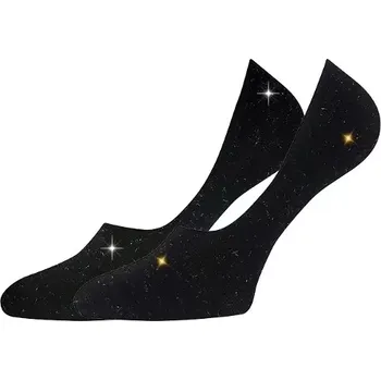 Dámské ponožky LONKA Ponožky extra nízké bambusové VIRGIT s lurexem ČERNÉ (2 páry) 35-38 120090