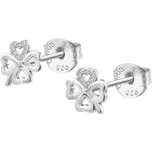 Lotus Silver Stříbrné náušnice třpytivé čtyřlístky Mystic LP3305-4/1 + 2 měsíce na vrácení zboží
