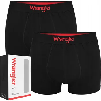 Boxerky WRANGLER Pánské boxerky TRUNK Bavlna 22055 2 kusy Černé Velikost M