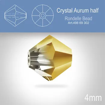 Dětské zboží PRECIOSA Bicone MC BEAD (sluníčko) velikost 4mm. Barva CRYSTAL AURUM half. Balení 30ks .