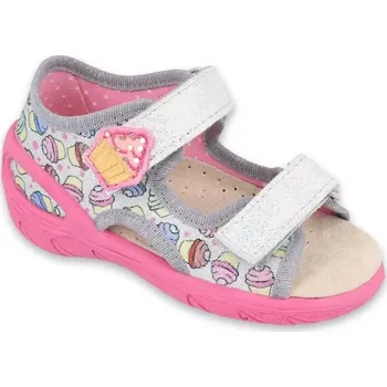 Dívčí bačkory BEFADO 065P135 SUNNY dívčí sandálky šedé cupcakes 22 065P135_22
