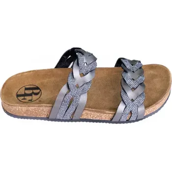 Dámské pantofle Dámské pantofle s pletencem stříbrné 36